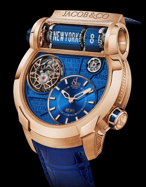 Jacob & Co. Epic SF24 Tourbillon Blue Dial Rose Gold Watch Replica ES102.40.NS.AA.ABALA Jacob and Co Watch Price